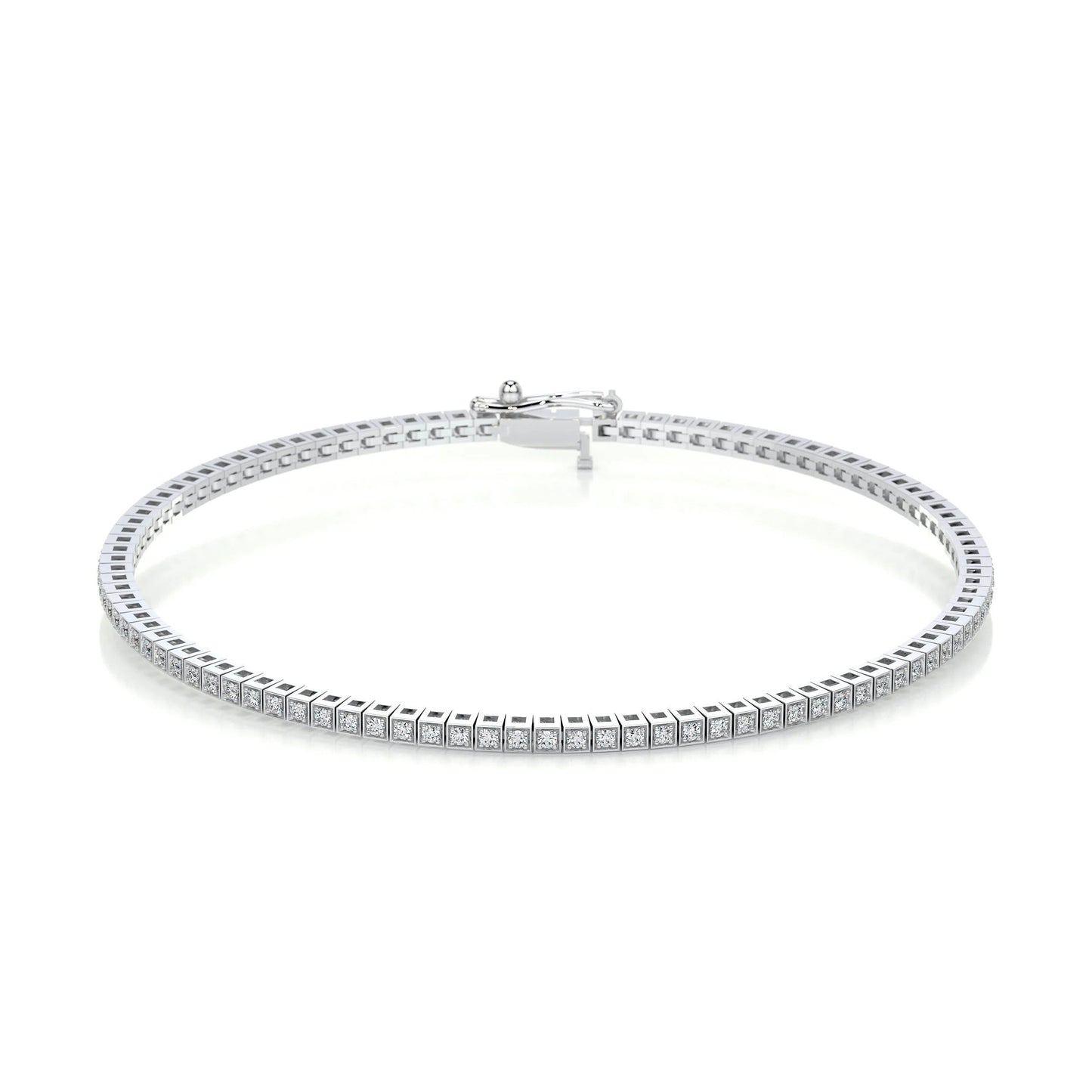 1 TCW Round Lab Grown Diamond Tennis Bracelet