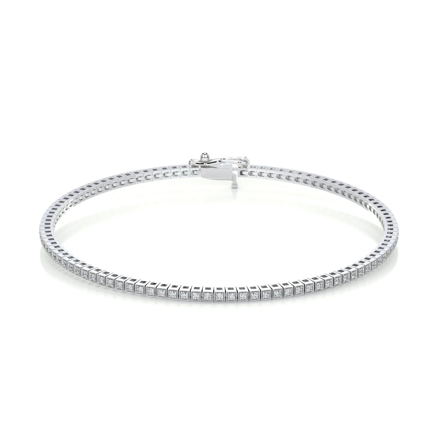 2 TCW Round Lab Grown Diamond Tennis Bracelet