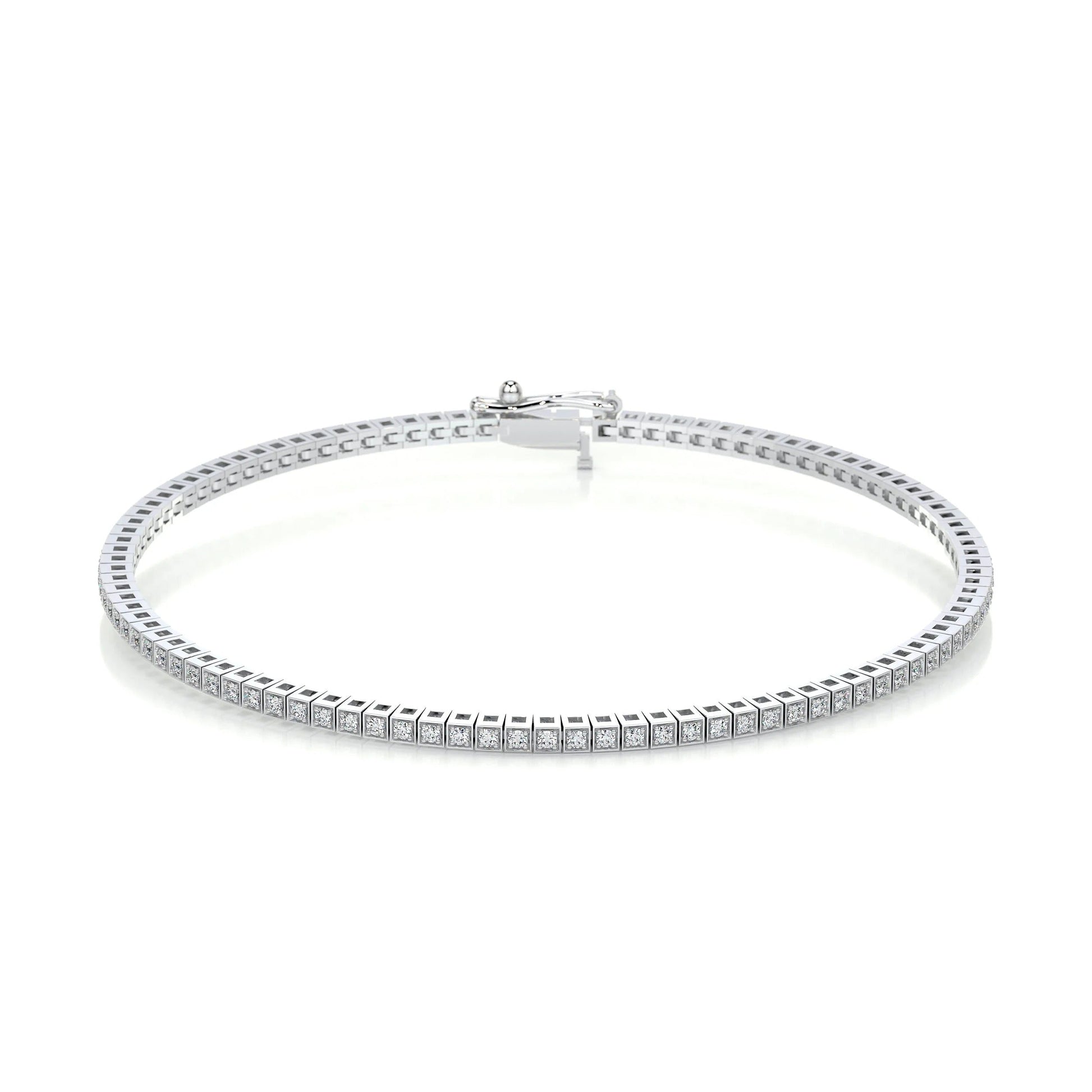 2 TCW Round Lab Grown Diamond Tennis Bracelet