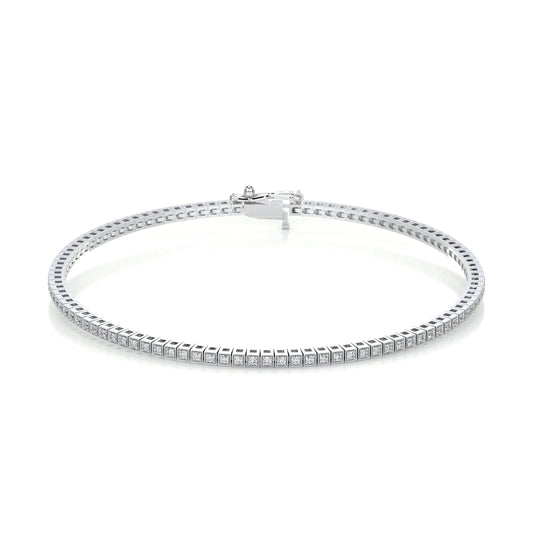2 TCW Round Lab Grown Diamond Tennis Bracelet