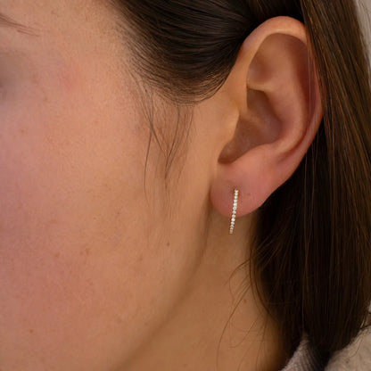 0.6 TCW Round Moissanite Hoop Earrings