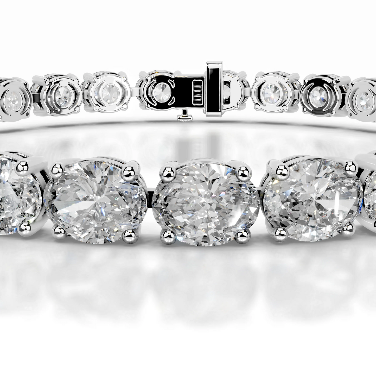 15 TCW Oval Lab Grown Diamond Tennis Bracelet