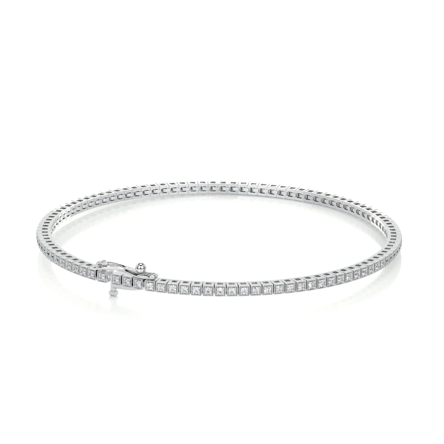 2 TCW Round Lab Grown Diamond Tennis Bracelet