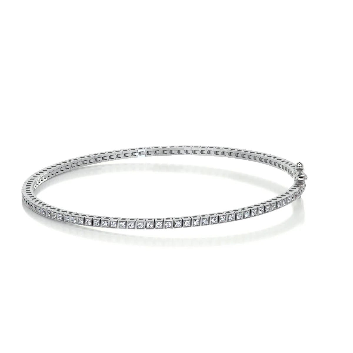 1 TCW Round Lab Grown Diamond Tennis Bracelet