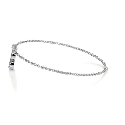 0.15 TCW Round Lab Grown Diamond Initial Bracelet