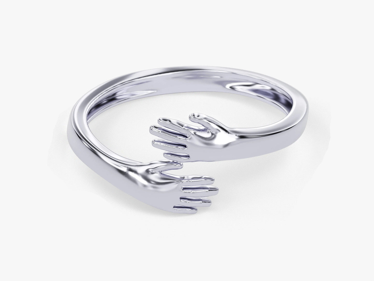 Hugging Hand Wedding Band