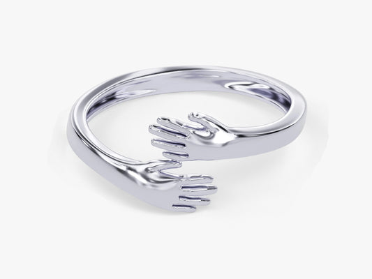 Hugging Hand Wedding Band
