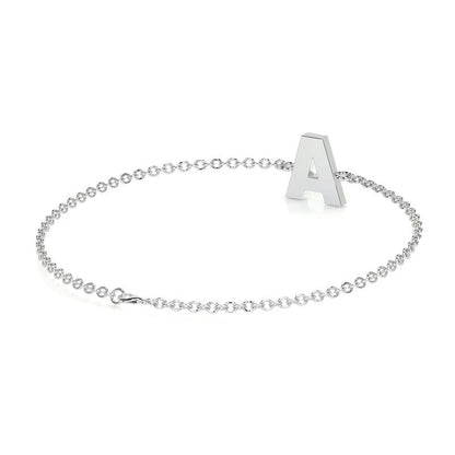 0.3 TCW Round Lab Grown Diamond Initial Bracelet