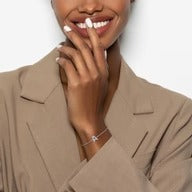 0.3 TCW Round Lab Grown Diamond Initial Bracelet