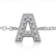 0.3 TCW Round Lab Grown Diamond Initial Bracelet