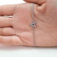 0.3 TCW Round Lab Grown Diamond Initial Bracelet