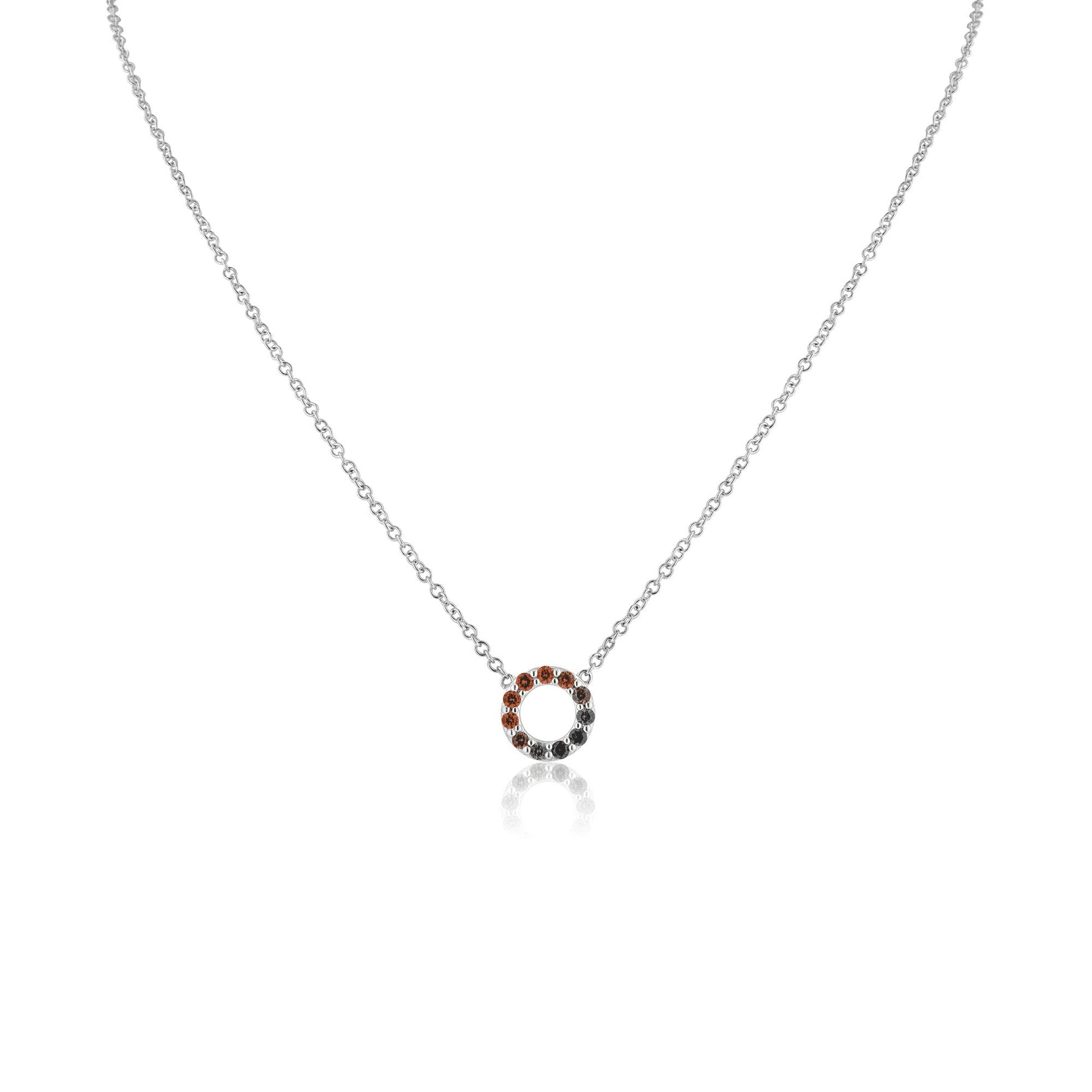 0.23 TCW Round Circle Shaped Multi Colored Sapphire Gemstone Necklace