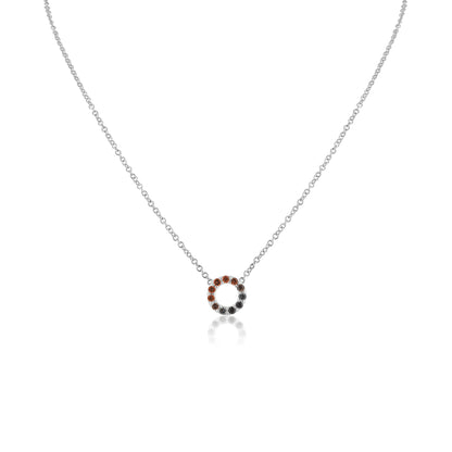 0.23 TCW Round Circle Shaped Multi Colored Sapphire Gemstone Necklace