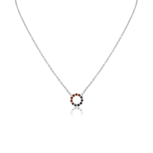 0.23 TCW Round Circle Shaped Multi Colored Sapphire Gemstone Necklace