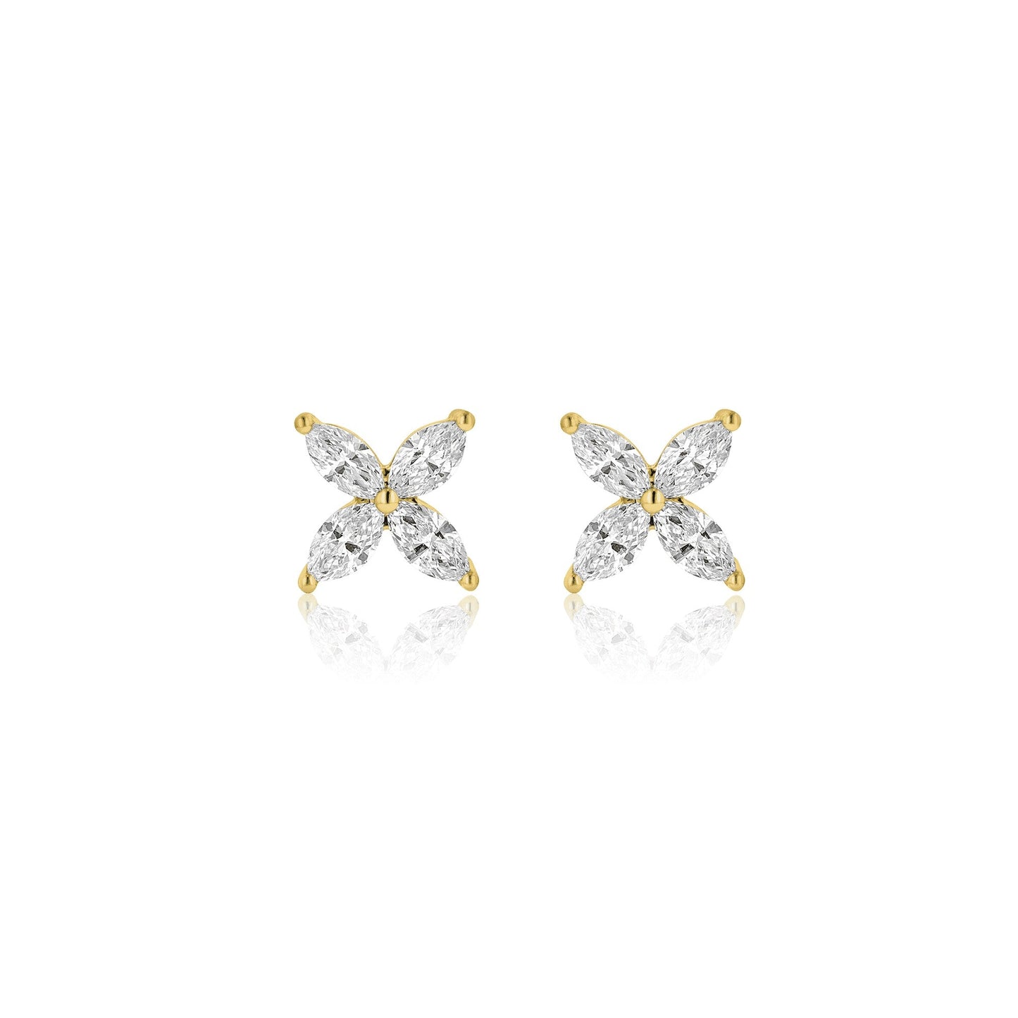 0.7 TCW Marquise Cut Flower Moissanite Earrings