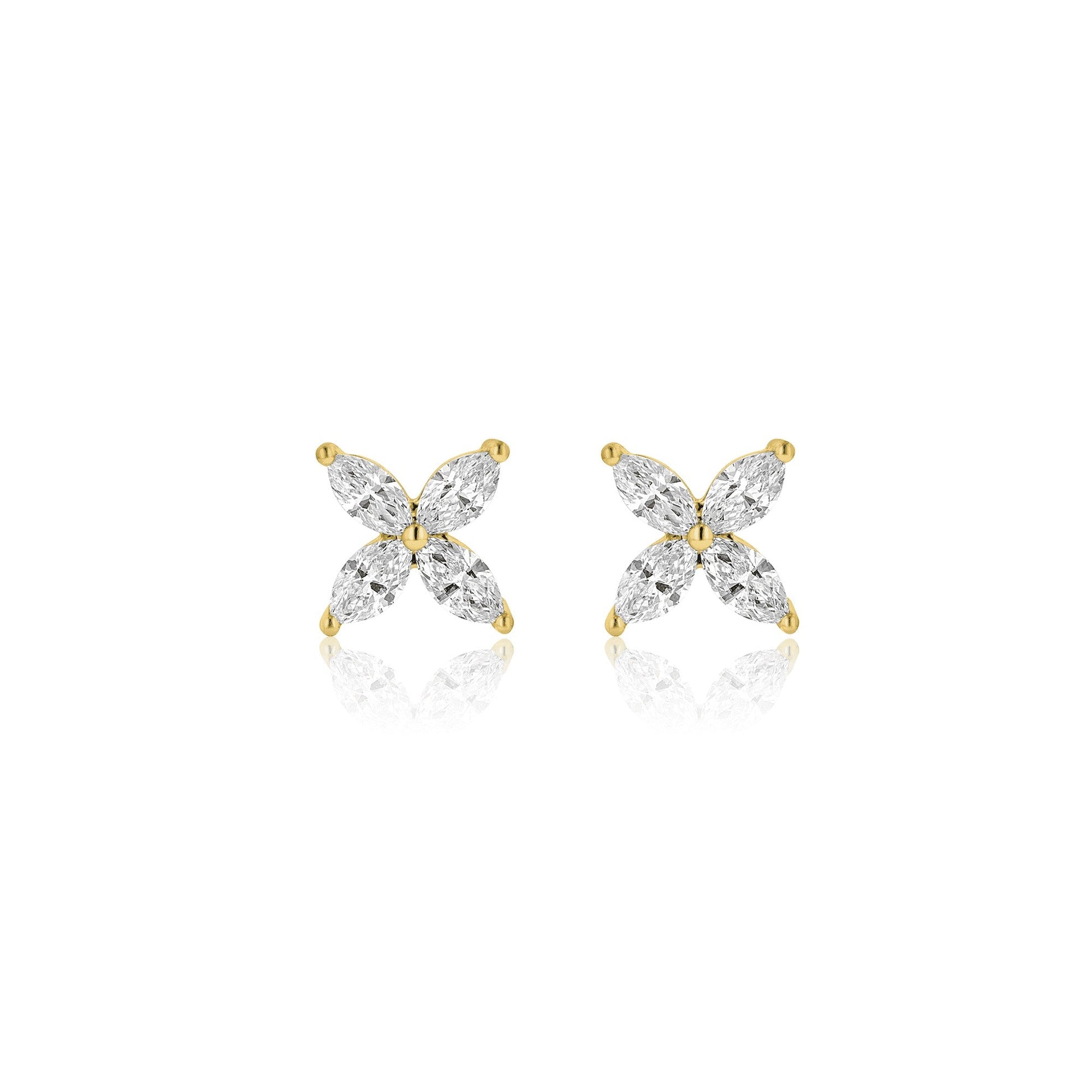 0.7 TCW Marquise Cut Flower Moissanite Earrings
