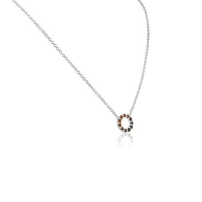 0.23 TCW Round Circle Shaped Multi Colored Sapphire Gemstone Necklace