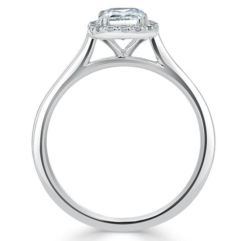 0.75 CT Cushion Cut Halo Moissanite Engagement Ring 4