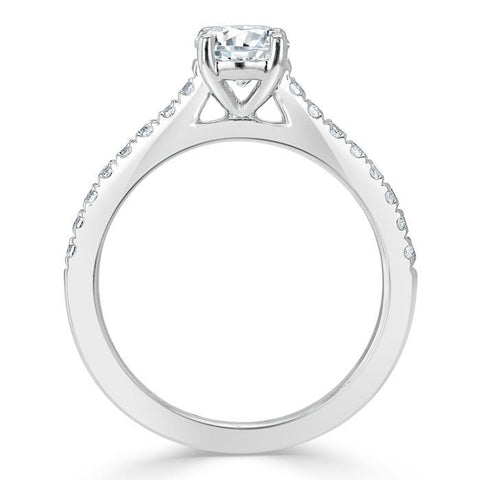 0.75 CT Round Cut Solitaire Moissanite Engagement ring 4