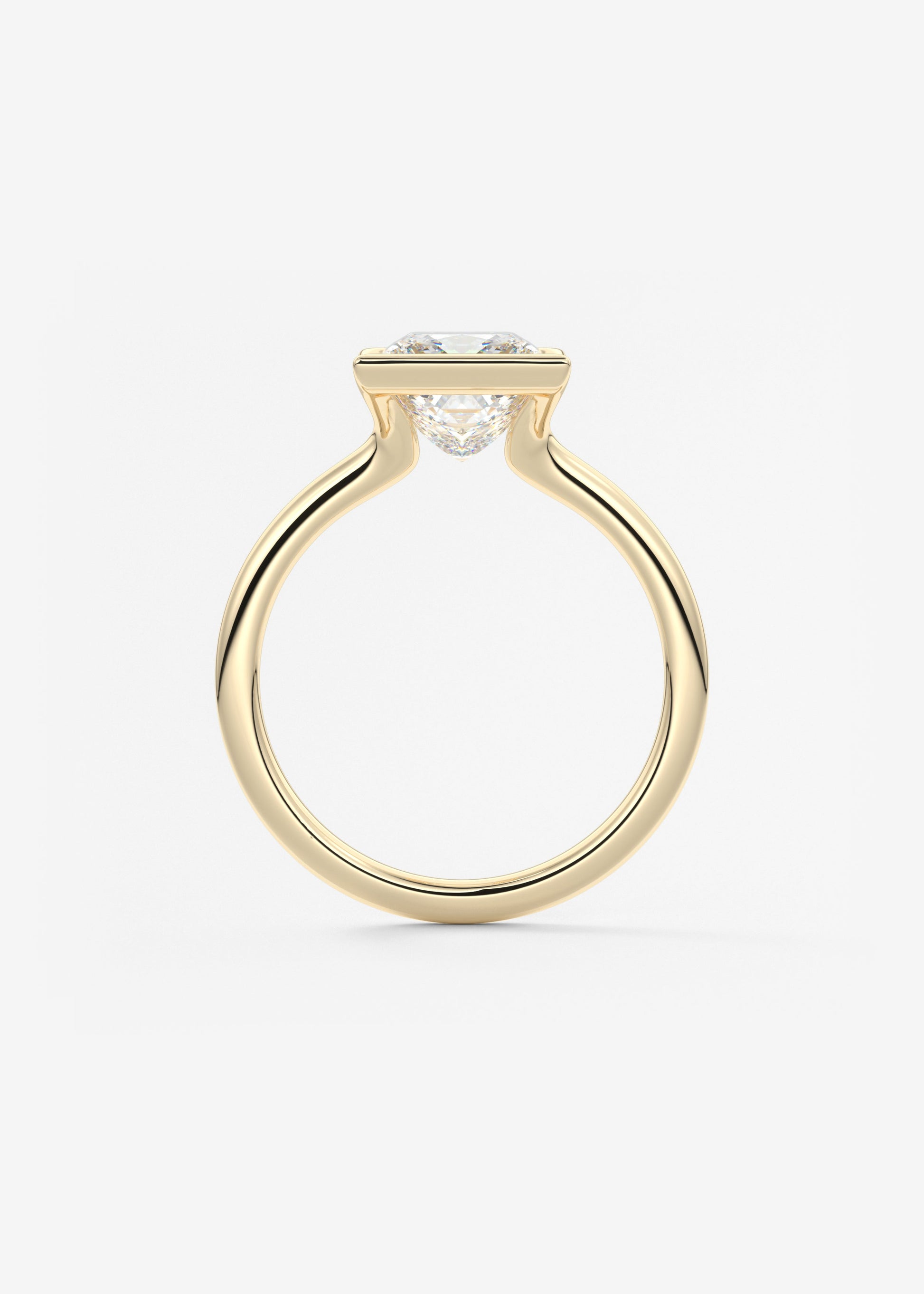 Princess Half Bezel Lab Grown Diamond Engagement Ring
