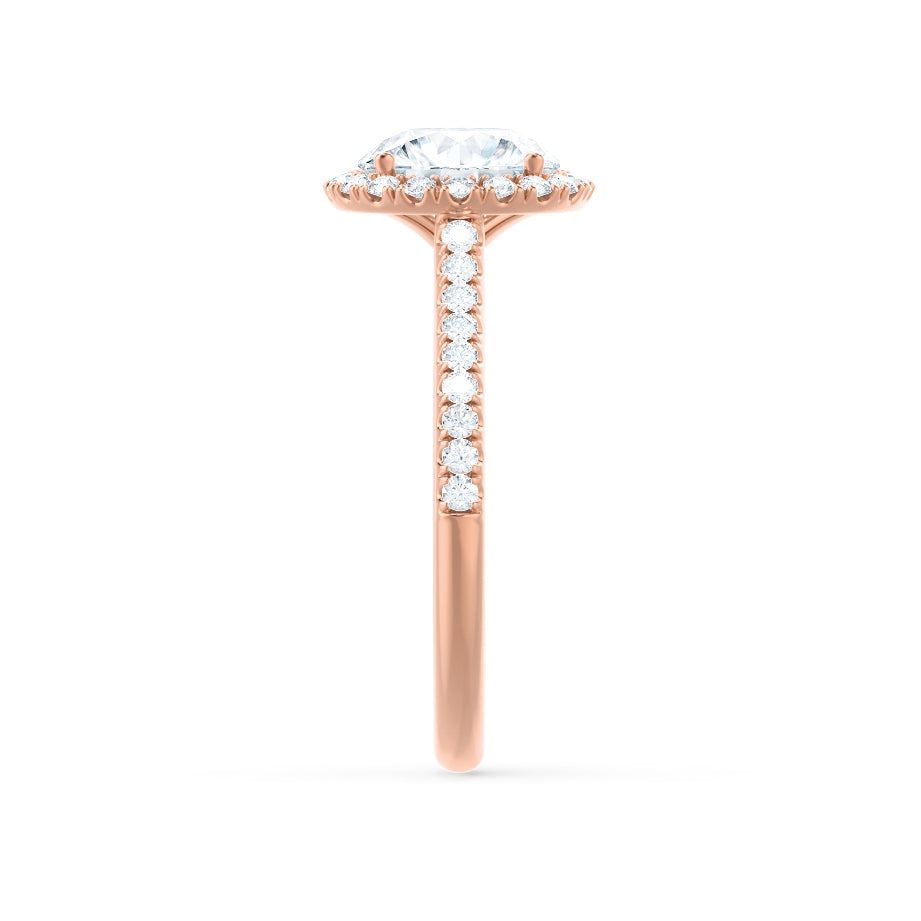 Round Halo & Pave Lab Grown Diamond Engagement Ring