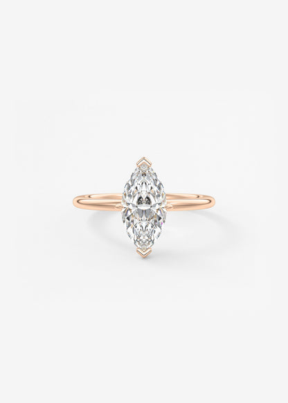 Marquise Solitaire Lab Grown Diamond Engagement Ring