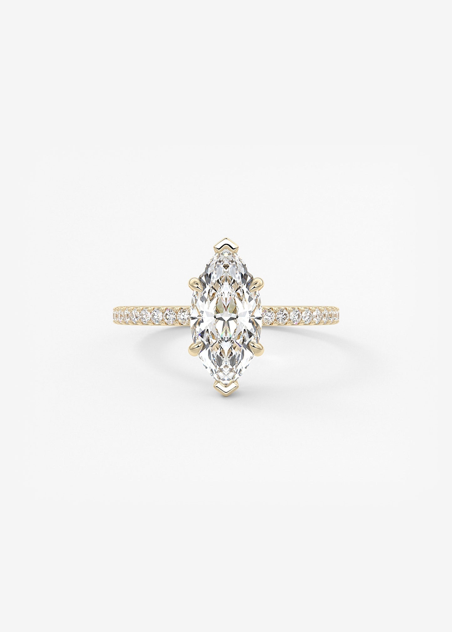 Marquise Hidden Halo Pave Lab Grown Diamond Engagement Ring