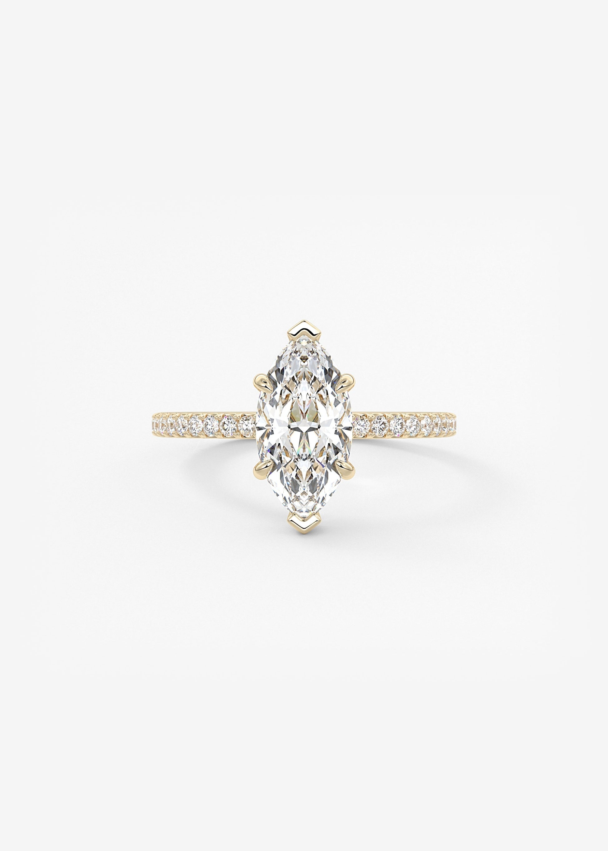 Marquise Hidden Halo Pave Lab Grown Diamond Engagement Ring