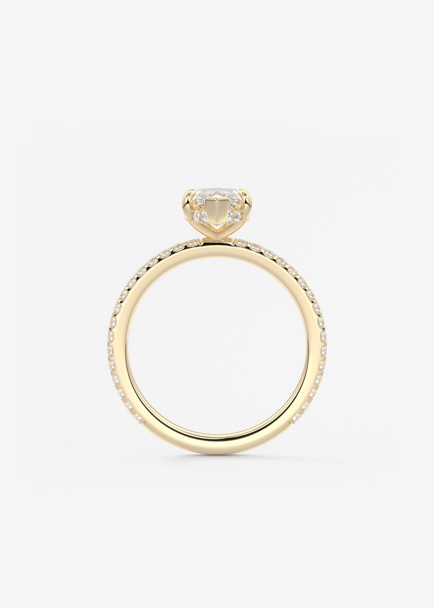 Marquise Hidden Halo Pave Lab Grown Diamond Engagement Ring
