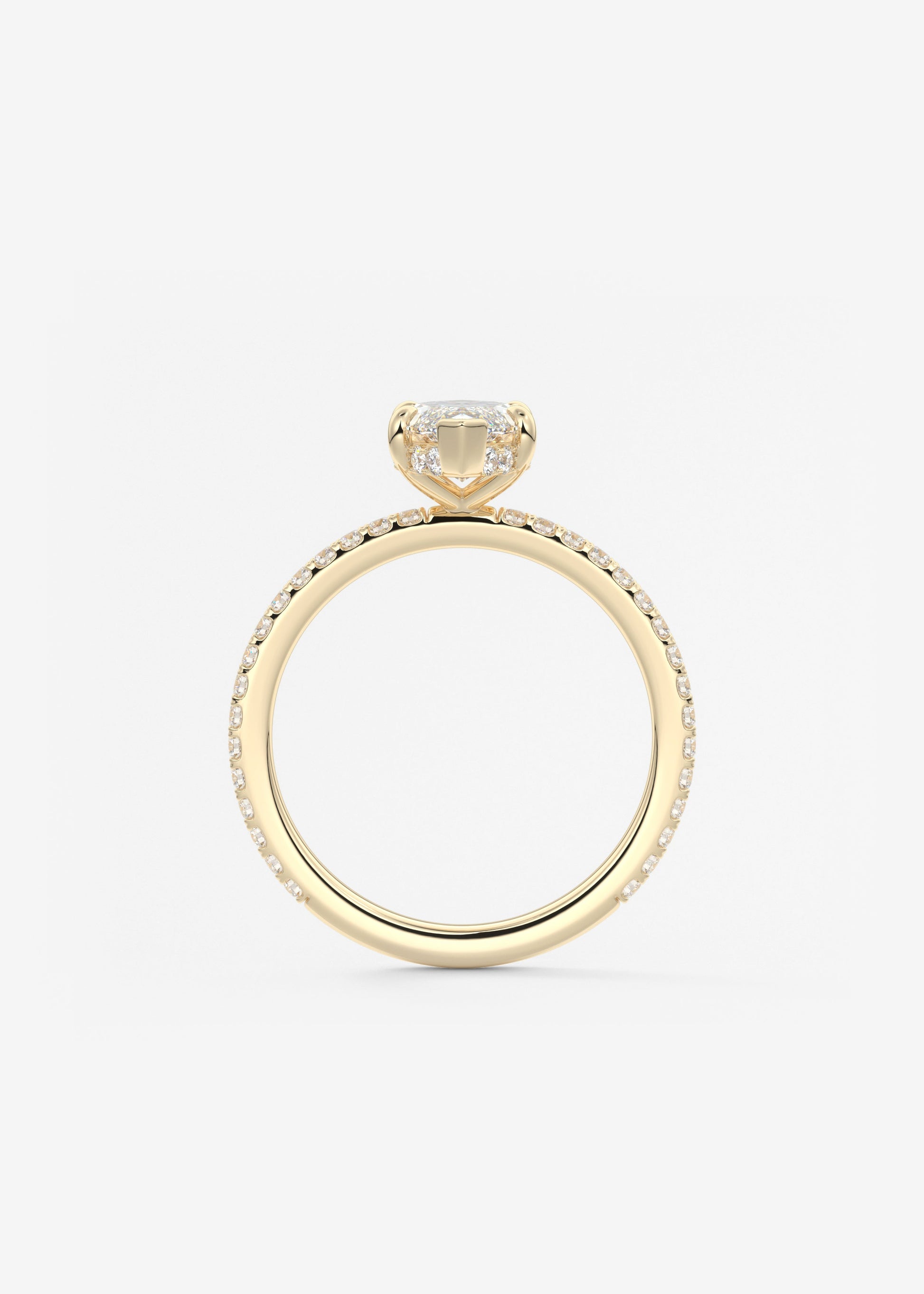 Marquise Hidden Halo Pave Lab Grown Diamond Engagement Ring