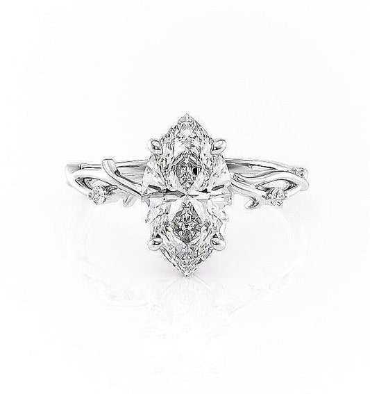 1.58 CT Marquise Cut Solitaire Twig Style Moissanite Engagement Ring 10