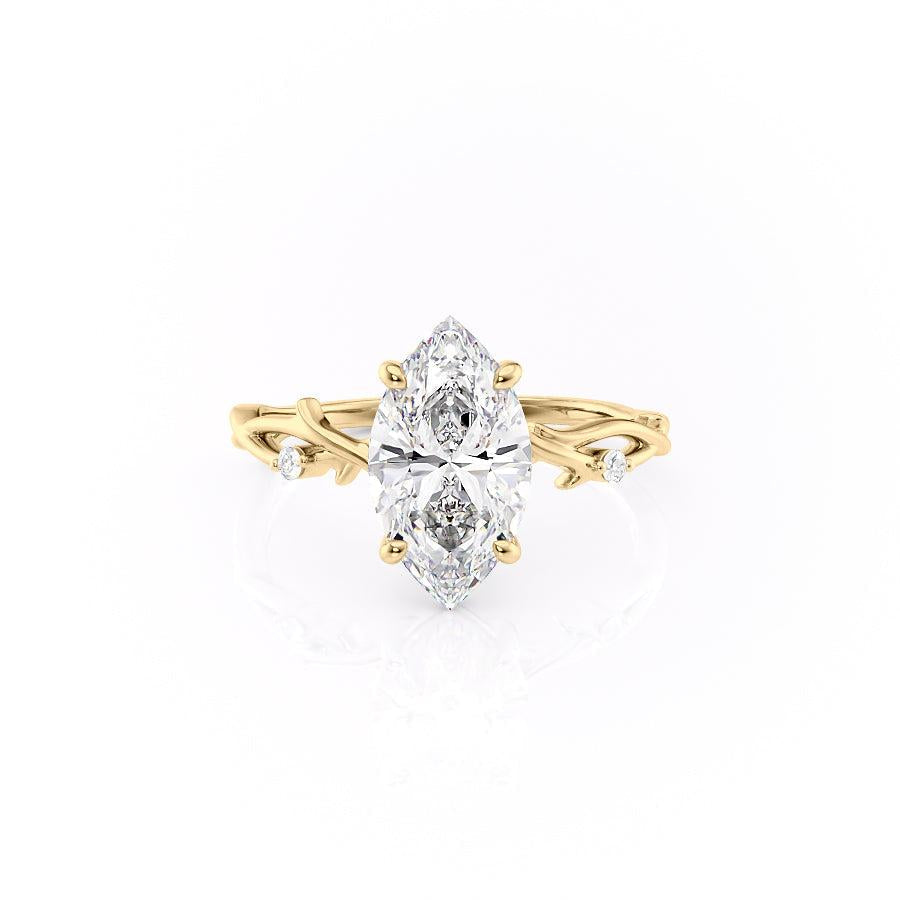 1.58 CT Marquise Cut Solitaire Twig Style Moissanite Engagement Ring 9