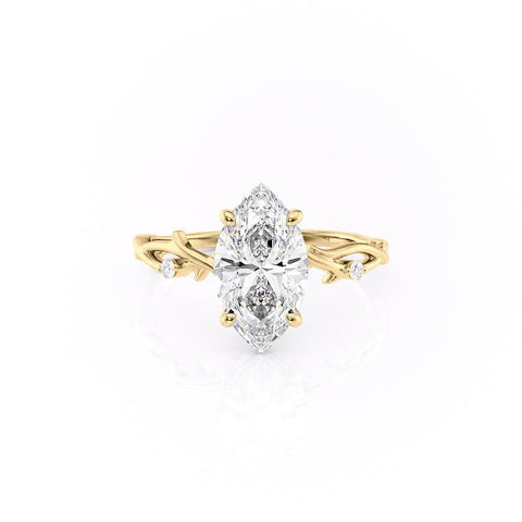 1.58 CT Marquise Cut Solitaire Twig Style Moissanite Engagement Ring 9