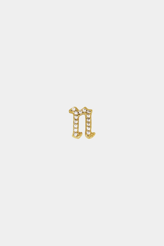 Moissanite Gothic Letter Stud | 925 Sterling Silver