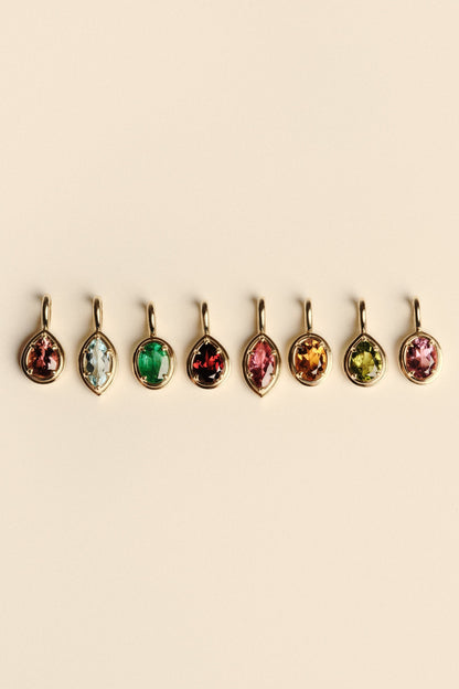 Roma Pear Gemstone Pendant | Silver