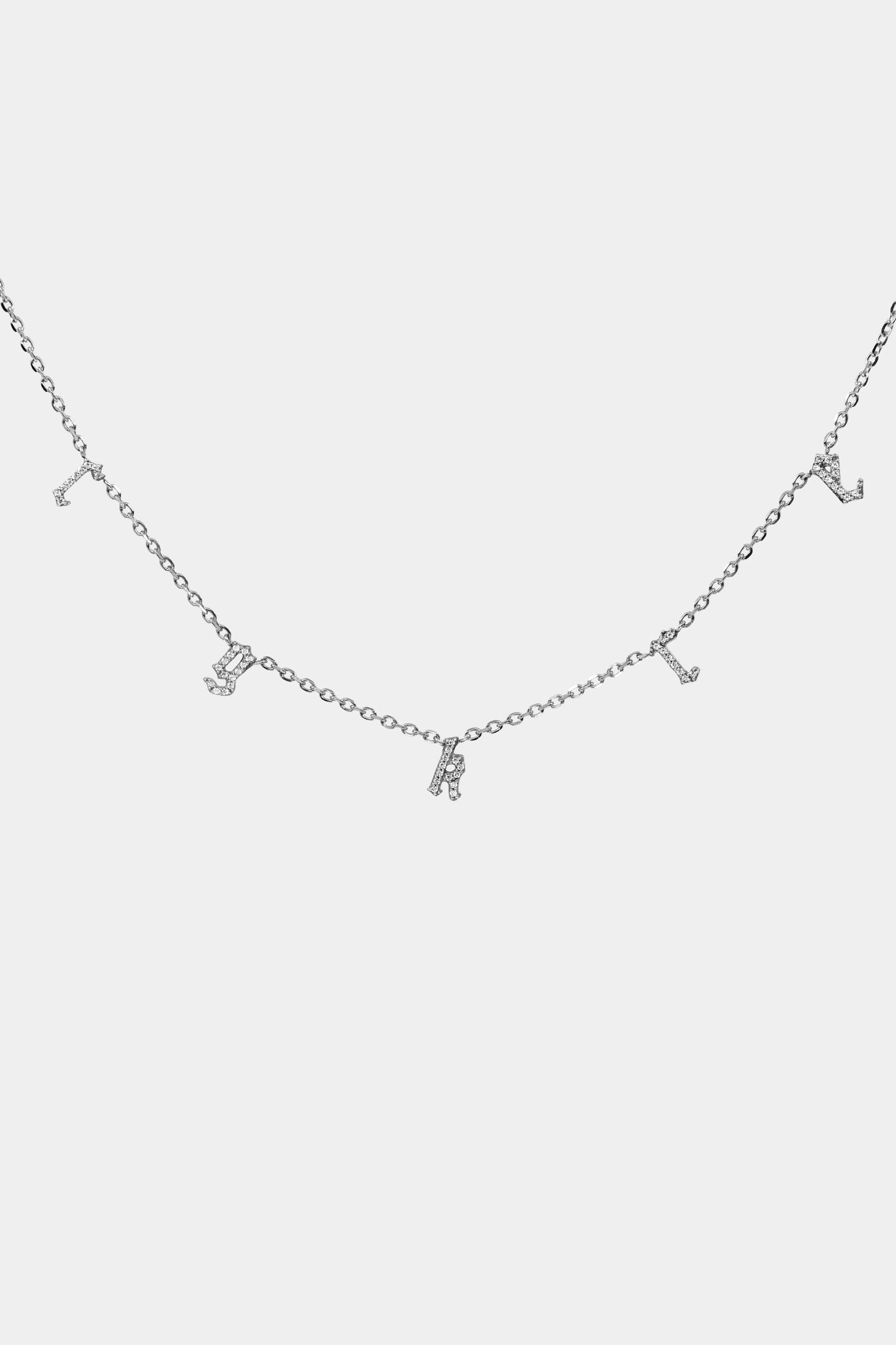 Moissanite Gothic Letter Necklace | 925 Sterling Silver