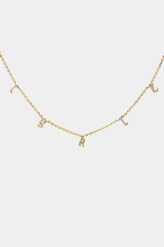 Moissanite Gothic Letter Necklace | 925 Sterling Silver