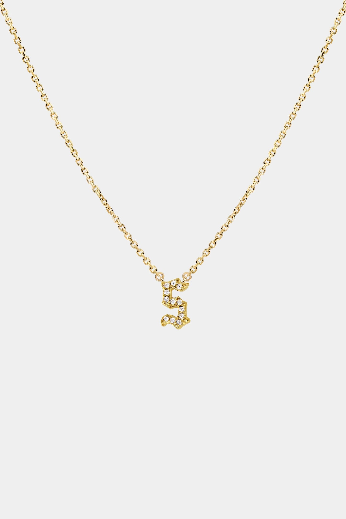 Moissanite Gothic Letter Necklace | 925 Sterling Silver