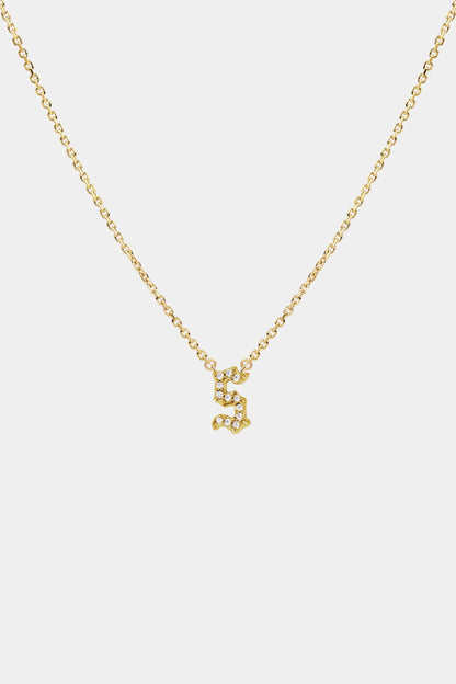 Moissanite Gothic Letter Necklace | 925 Sterling Silver