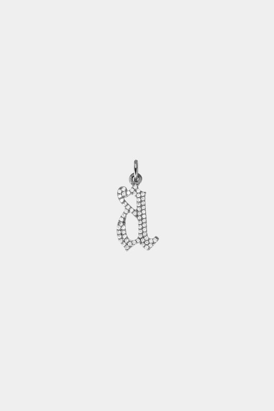 Large Moissanite Gothic Letter Pendant | 925 Sterling Silver