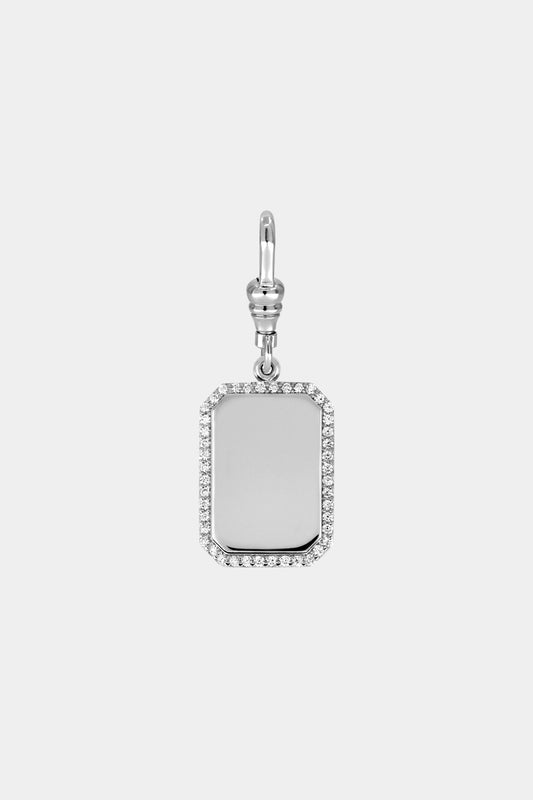 Moissanite Halo Tag Attachment | 925 Sterling Silver