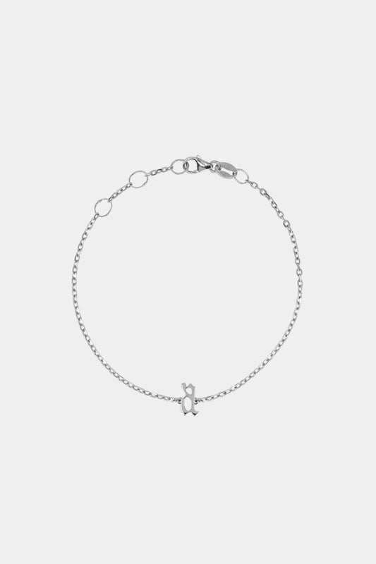 Gothic Letter Charm Bracelet | 925 Sterling Silver
