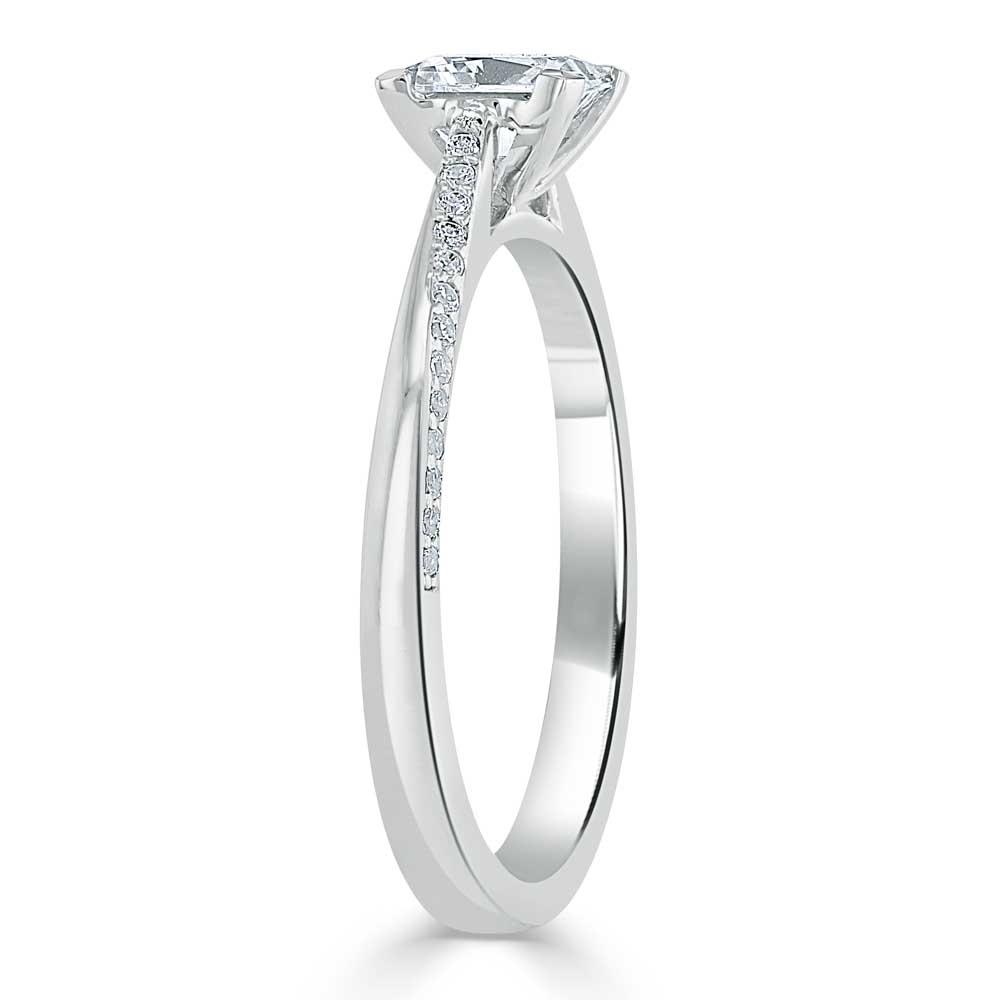 0.75 CT Princess Cut Solitaire Moissanite Engagement Ring 3