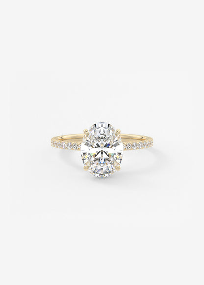 Oval Pave Lab Grown Diamond Engagement Ring