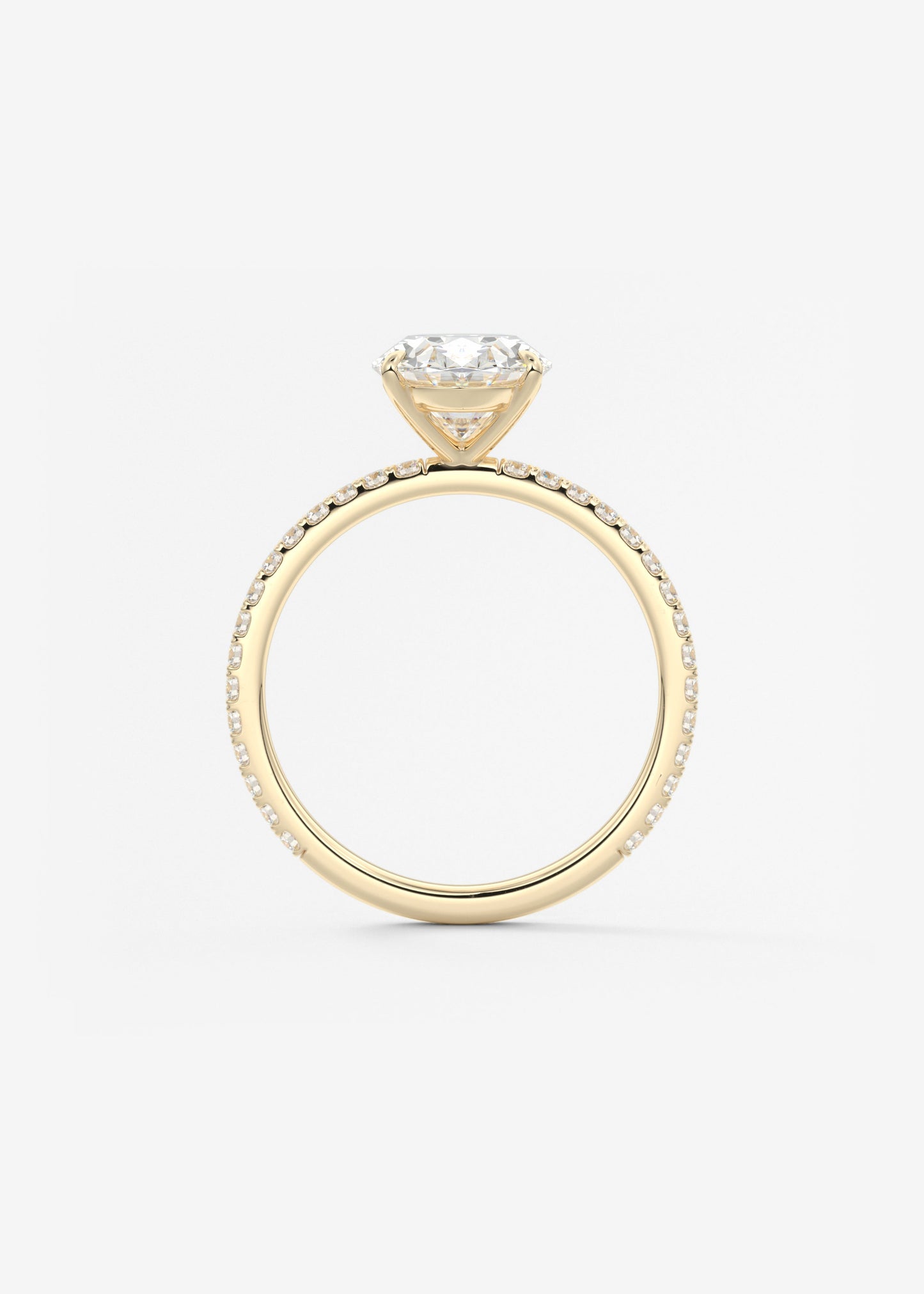 Oval Pave Lab Grown Diamond Engagement Ring
