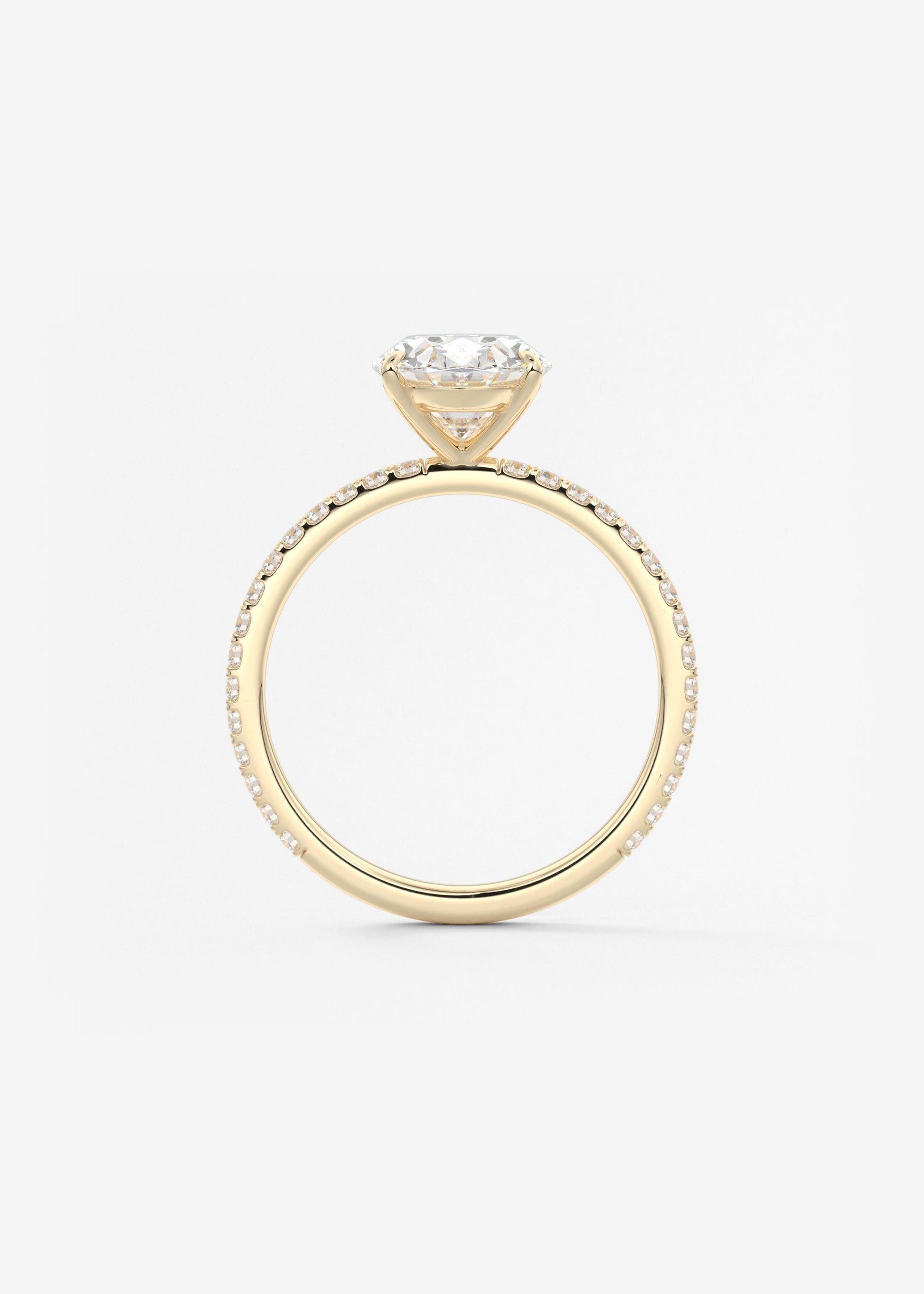 Oval Pave Lab Grown Diamond Engagement Ring