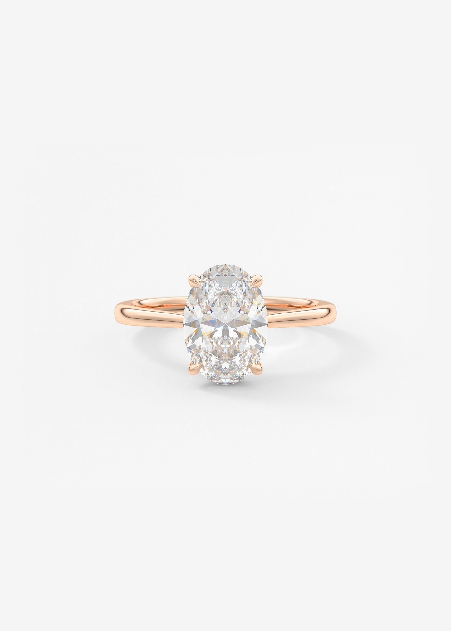Oval Hidden Halo/Cathedral Lab Grown Diamond Engagement Ring