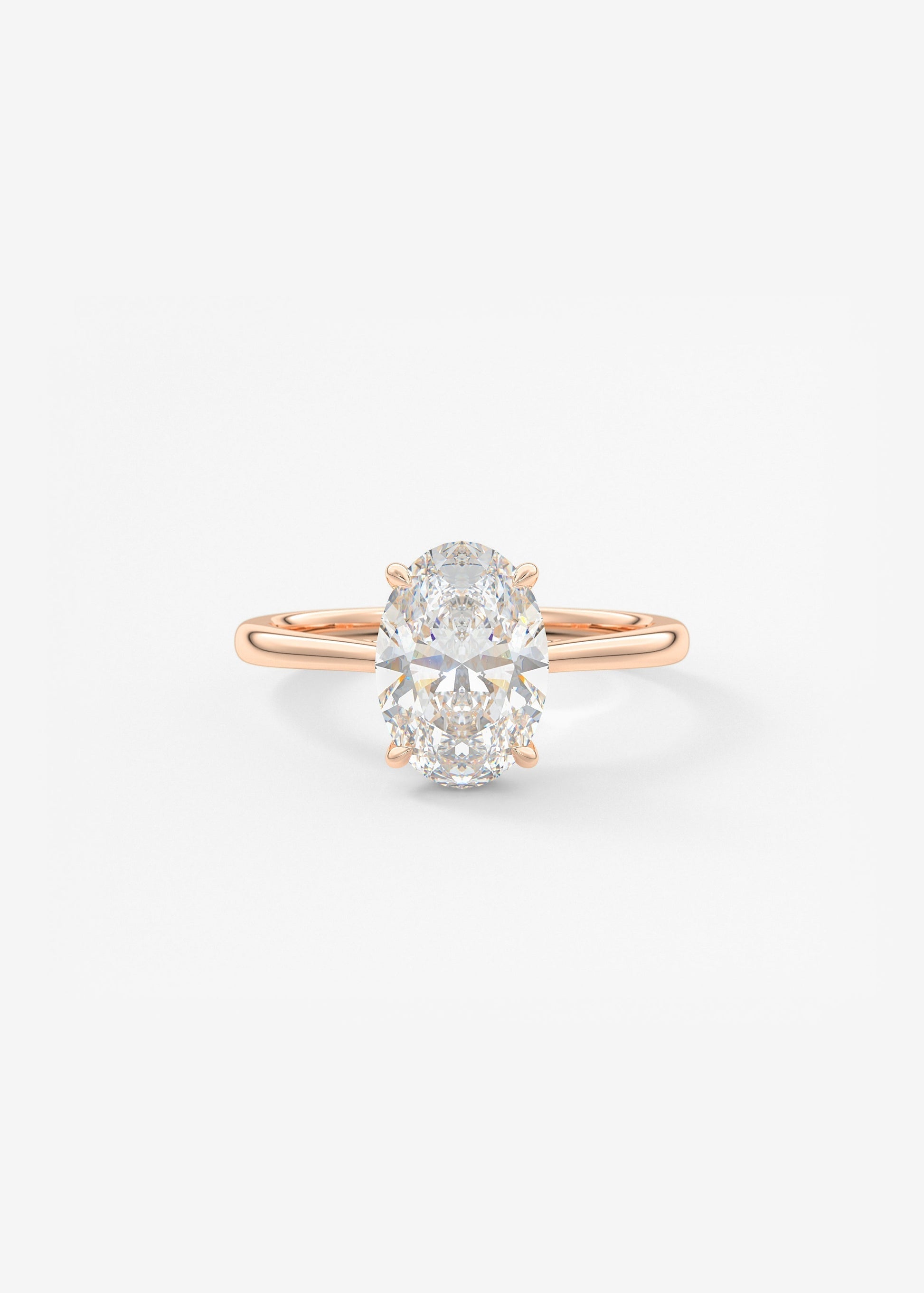 Oval Hidden Halo/Cathedral Lab Grown Diamond Engagement Ring