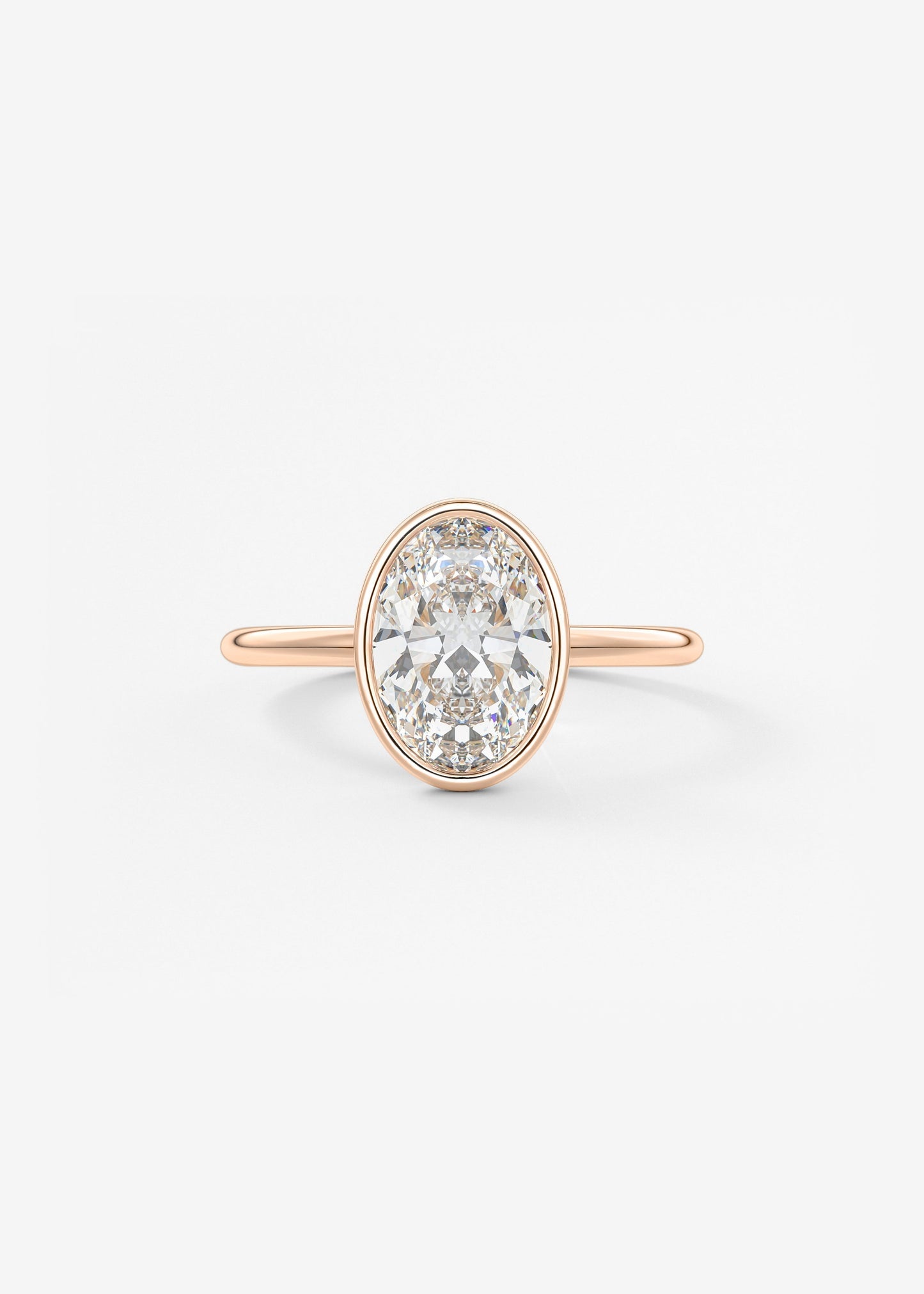 Oval Bezel Lab Grown Diamond Engagement Ring