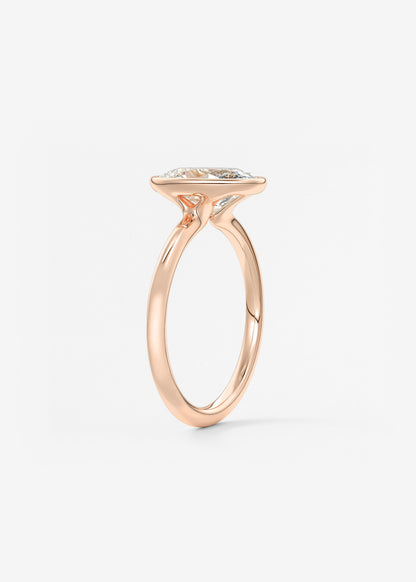 Oval Bezel Lab Grown Diamond Engagement Ring